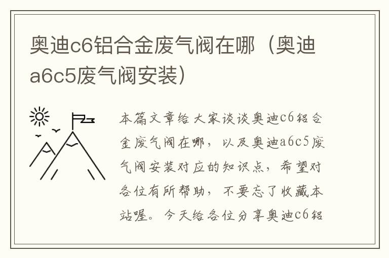 奥迪c6铝合金废气阀在哪（奥迪a6c5废气阀安装）