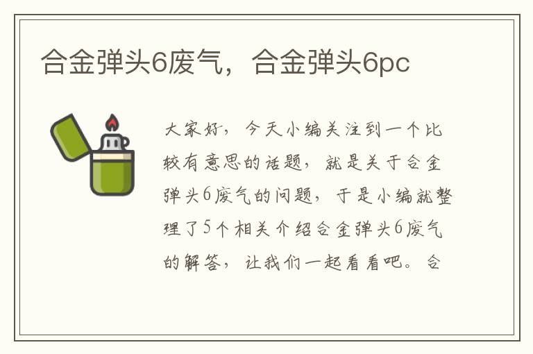 合金弹头6废气，合金弹头6pc