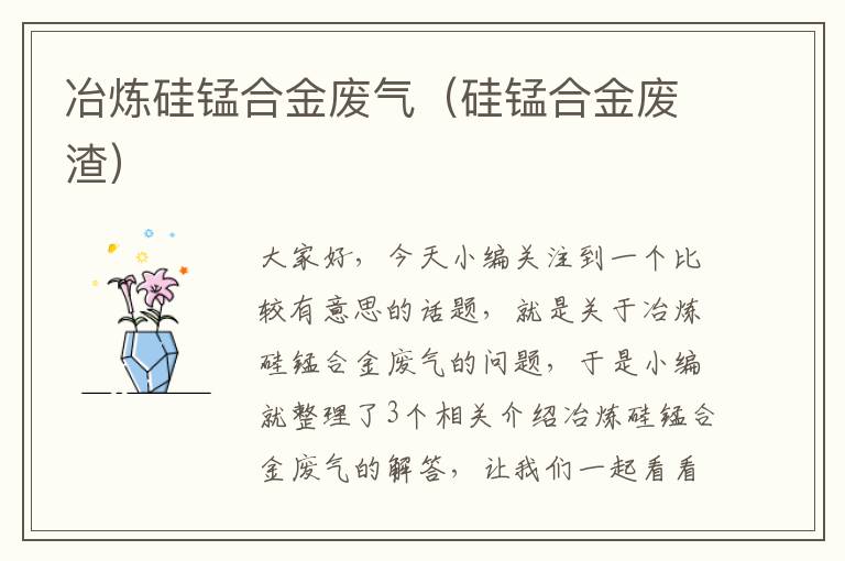 冶炼硅锰合金废气（硅锰合金废渣）