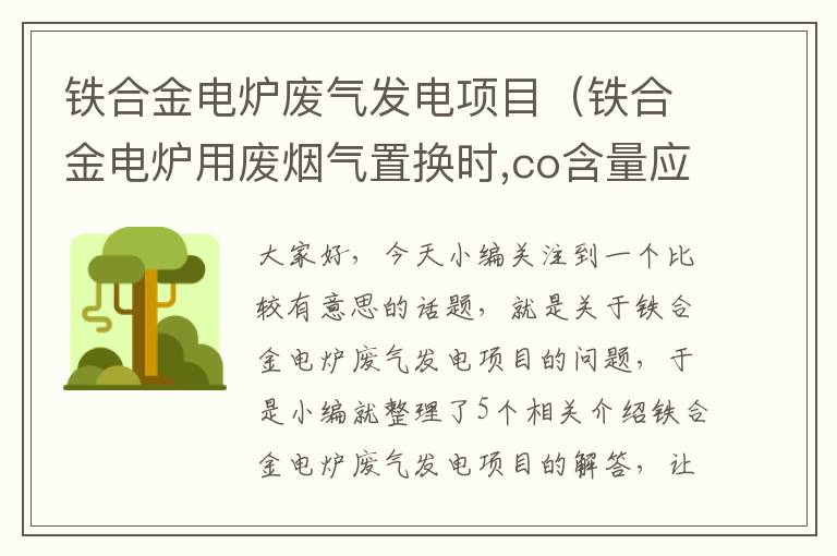 铁合金电炉废气发电项目（铁合金电炉用废烟气置换时,co含量应控制在多少）