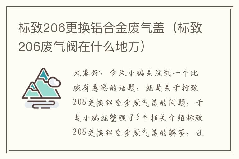 标致206更换铝合金废气盖（标致206废气阀在什么地方）