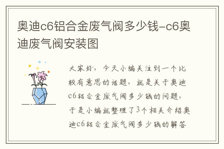 奥迪c6铝合金废气阀多少钱-c6奥迪废气阀安装图