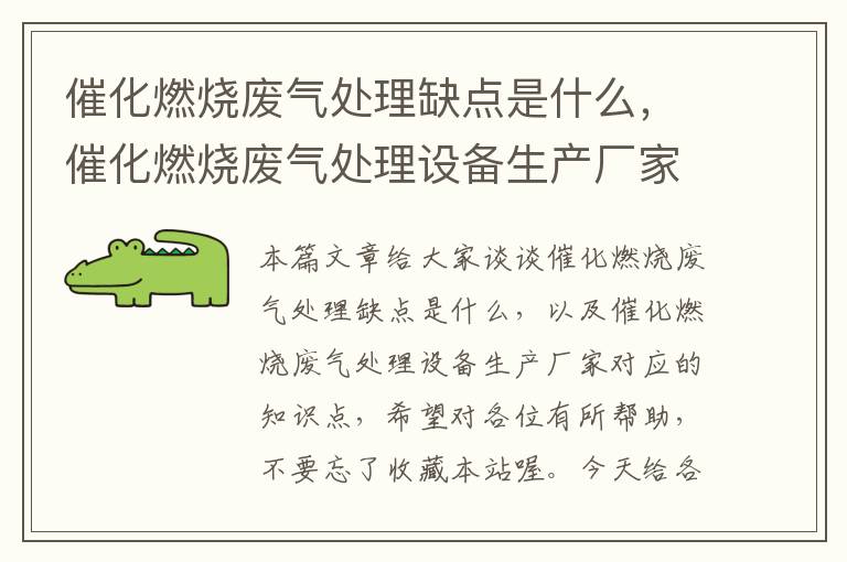 催化燃烧废气处理缺点是什么，催化燃烧废气处理设备生产厂家