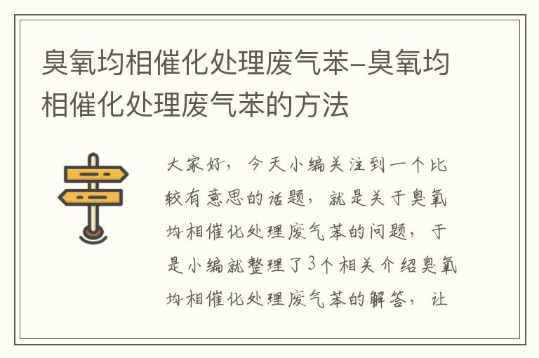 臭氧均相催化处理废气苯-臭氧均相催化处理废气苯的方法