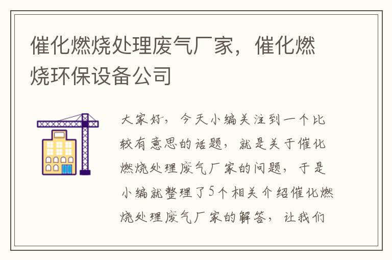 催化燃烧处理废气厂家，催化燃烧环保设备公司