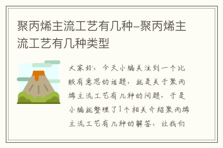 聚丙烯主流工艺有几种-聚丙烯主流工艺有几种类型