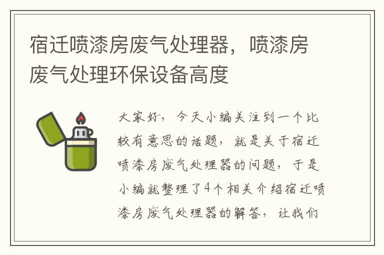 宿迁喷漆房废气处理器，喷漆房废气处理环保设备高度