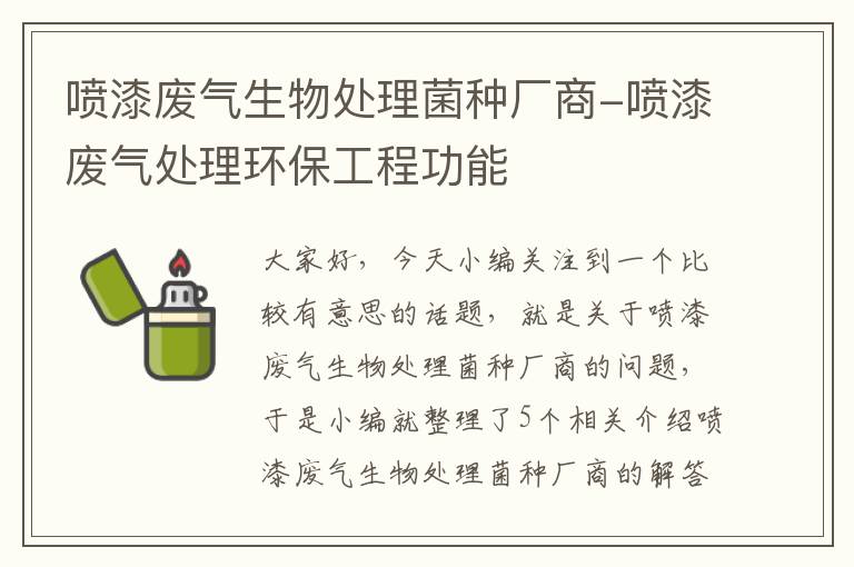 喷漆废气生物处理菌种厂商-喷漆废气处理环保工程功能