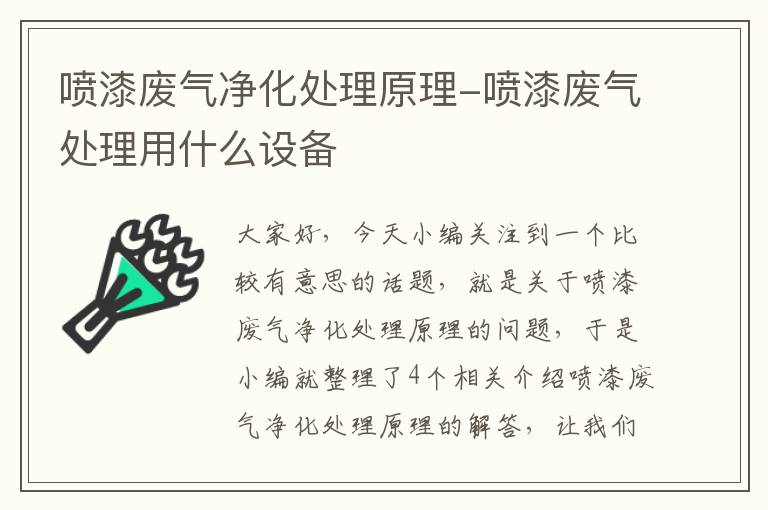 喷漆废气净化处理原理-喷漆废气处理用什么设备