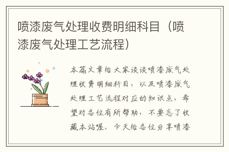 喷漆废气处理收费明细科目（喷漆废气处理工艺流程）