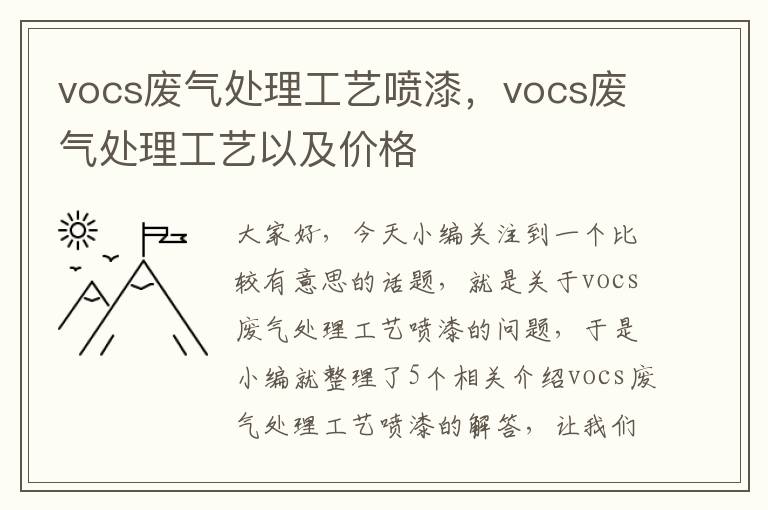 vocs废气处理工艺喷漆，vocs废气处理工艺以及价格