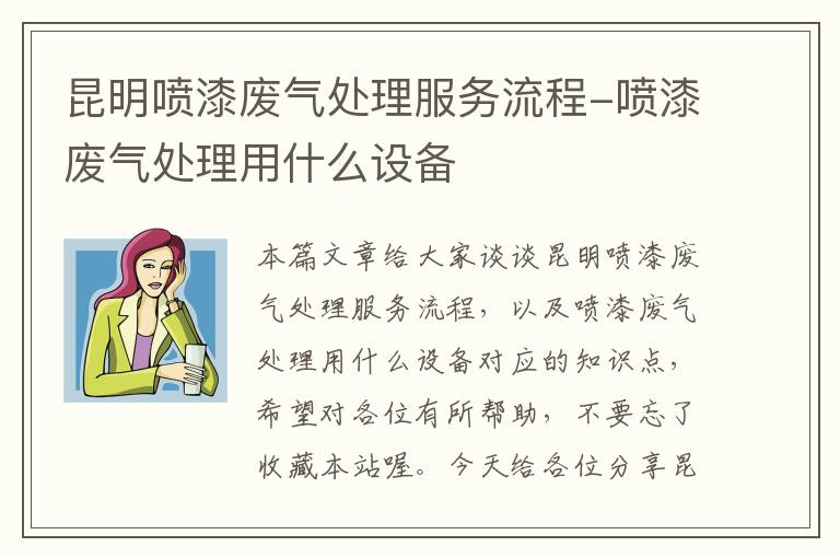 昆明喷漆废气处理服务流程-喷漆废气处理用什么设备