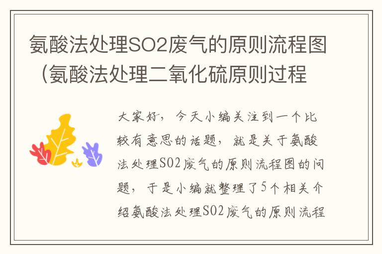 氨酸法处理SO2废气的原则流程图（氨酸法处理二氧化硫原则过程图）