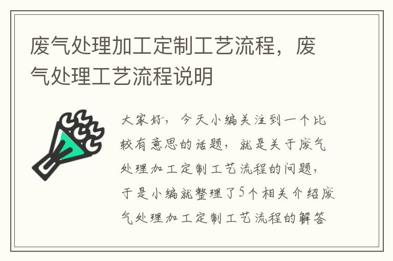 废气处理加工定制工艺流程，废气处理工艺流程说明