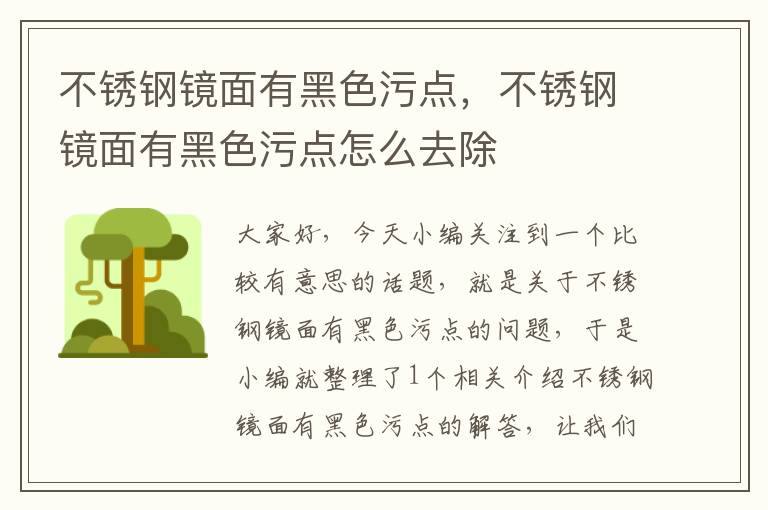 不锈钢镜面有黑色污点，不锈钢镜面有黑色污点怎么去除